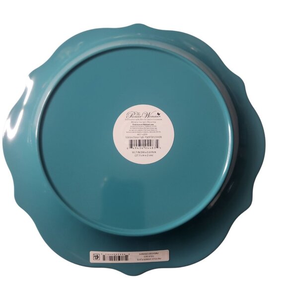 Pioneer Woman  FOLK GEO  10.7" Dia.  Melamine Dinner Plates Set Of 4 - Picture 3 of 5